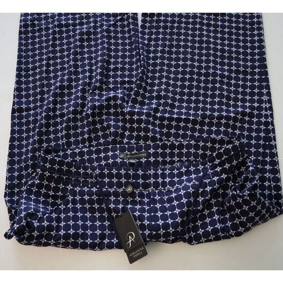 Adrianna Papell 11CP35010 Women's Sz L Indigo TL Print Casual Pants - Picture 3 of 13